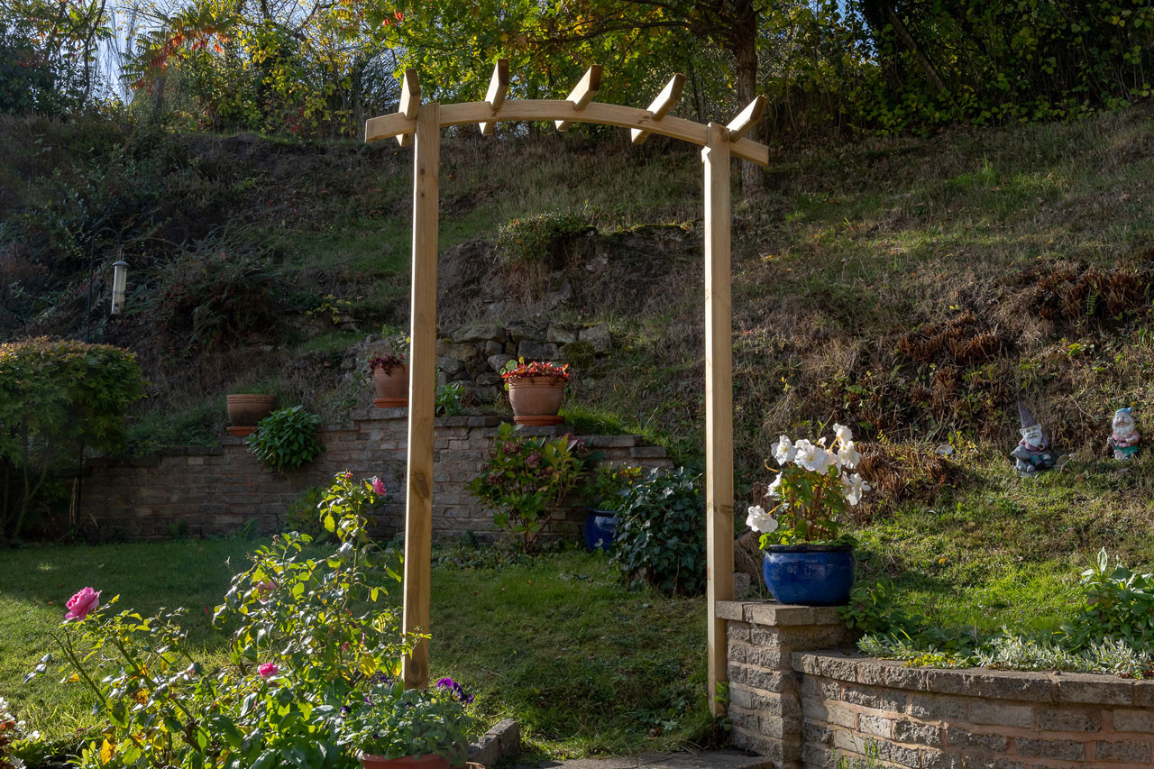 Photograph of Forest Garden Natural Timber Hanbury Dome Top Arch 1340 x 500 x 2183mm FSC