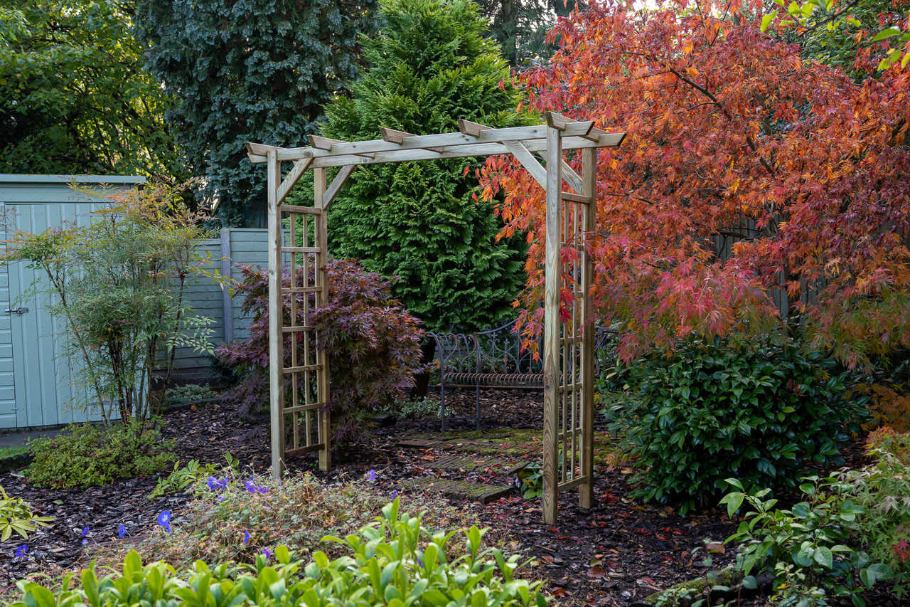 Photograph of Forest Garden Natural Timber Classic Flat Top Arch 2100 x 720 x 2130mm FSC