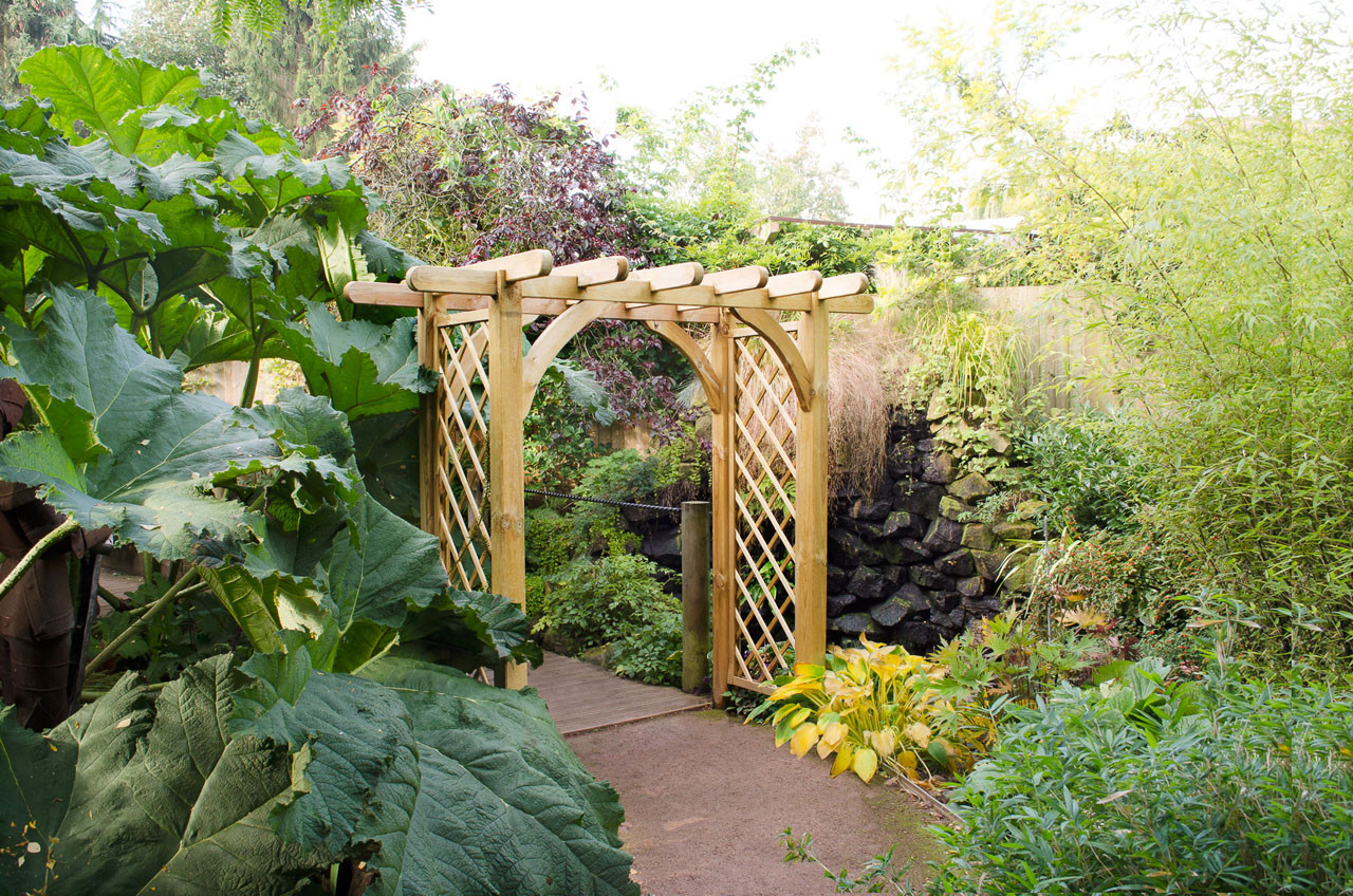 Photograph of Forest Garden Natural Timber Large Ultima Pergola Arch 2400 x 1360 x 2448mm