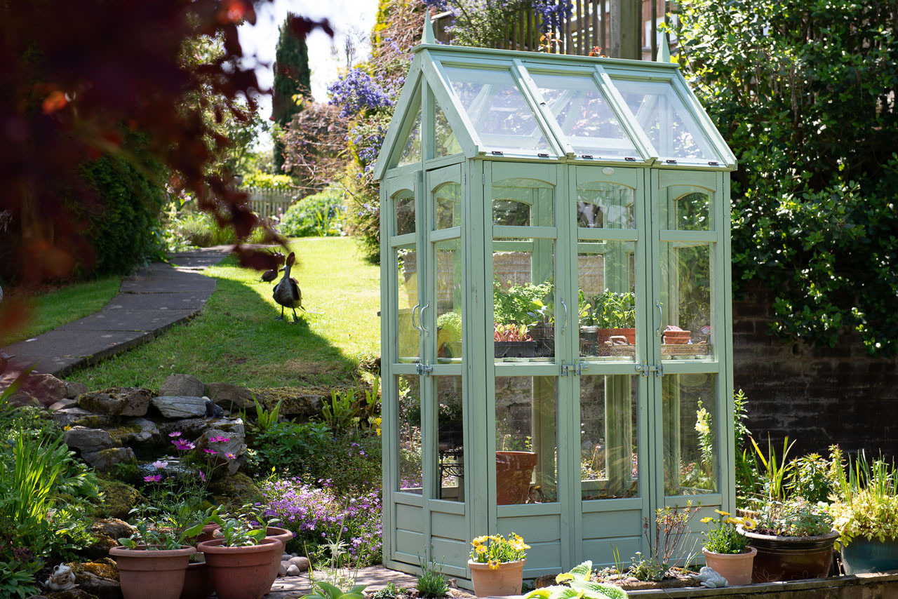 Photograph of Forest Garden Natural Timber Victorian Walk Around Greenhouse with Auto Vent 1239 x 957 x 2137mm FSC