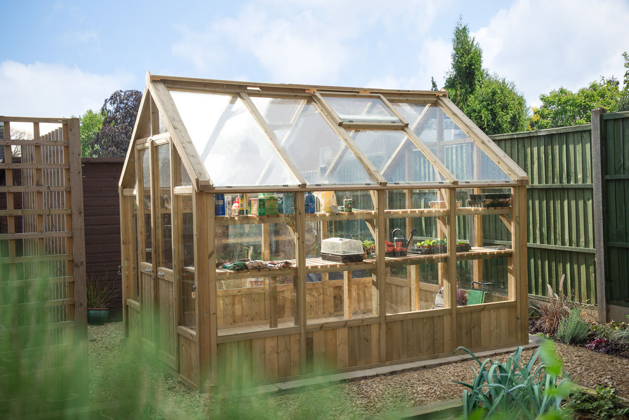 Photograph of Forest Garden Natural Timber Vale Greenhouse - 10x8 (Installed) FSC