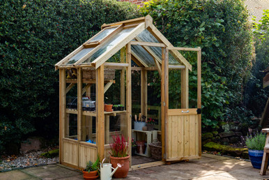 Further photograph of Forest Garden Natural Timber Vale Greenhouse - 6x4 (Installed) FSC