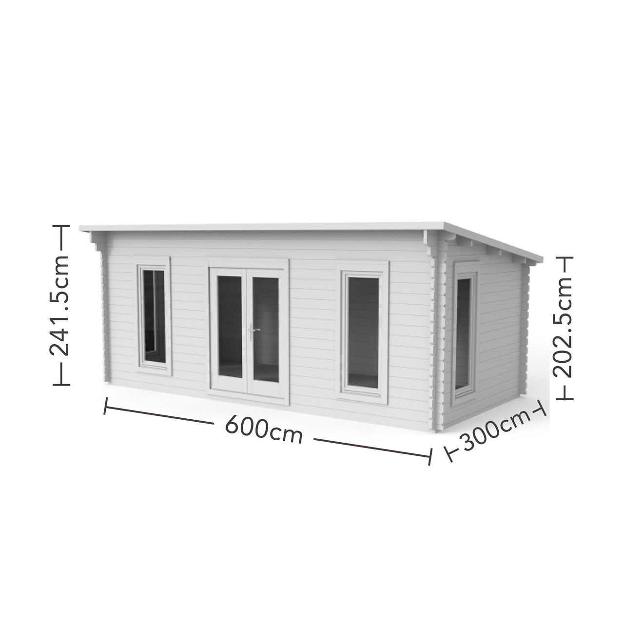 Photograph of Forest Garden Arley 6.0m x 3.0m Cabin with Pent Roof, Double Glazed, 34kg Polyester Felt and Underlay