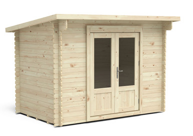 Further photograph of Forest Garden Harwood 3.0m x 2.0m Log Cabin with Pent Roof, 24kg Felt plus Underlay