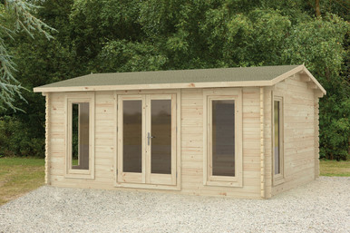 Forest Garden Rushock 5.0m x 4.0m Log Cabin with Apex Roof, Double Glazed, 24kg Polyester Felt product image