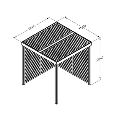 Further photograph of Forest Garden Natural Timber Modular Pergola with 2 Side Panel Packs 1970 x 1970 x 2045mm