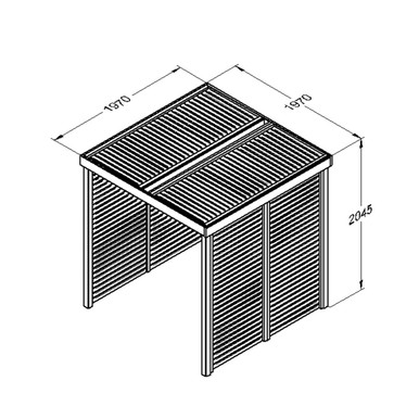 Further photograph of Forest Garden Natural Timber Modular Pergola with 3 Side Panel Packs 1970 x 1970 x 2045mm