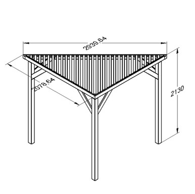 Further photograph of Forest Garden Natural Timber Slatted Corner Pergola 2940 x 1470 x 2130mm