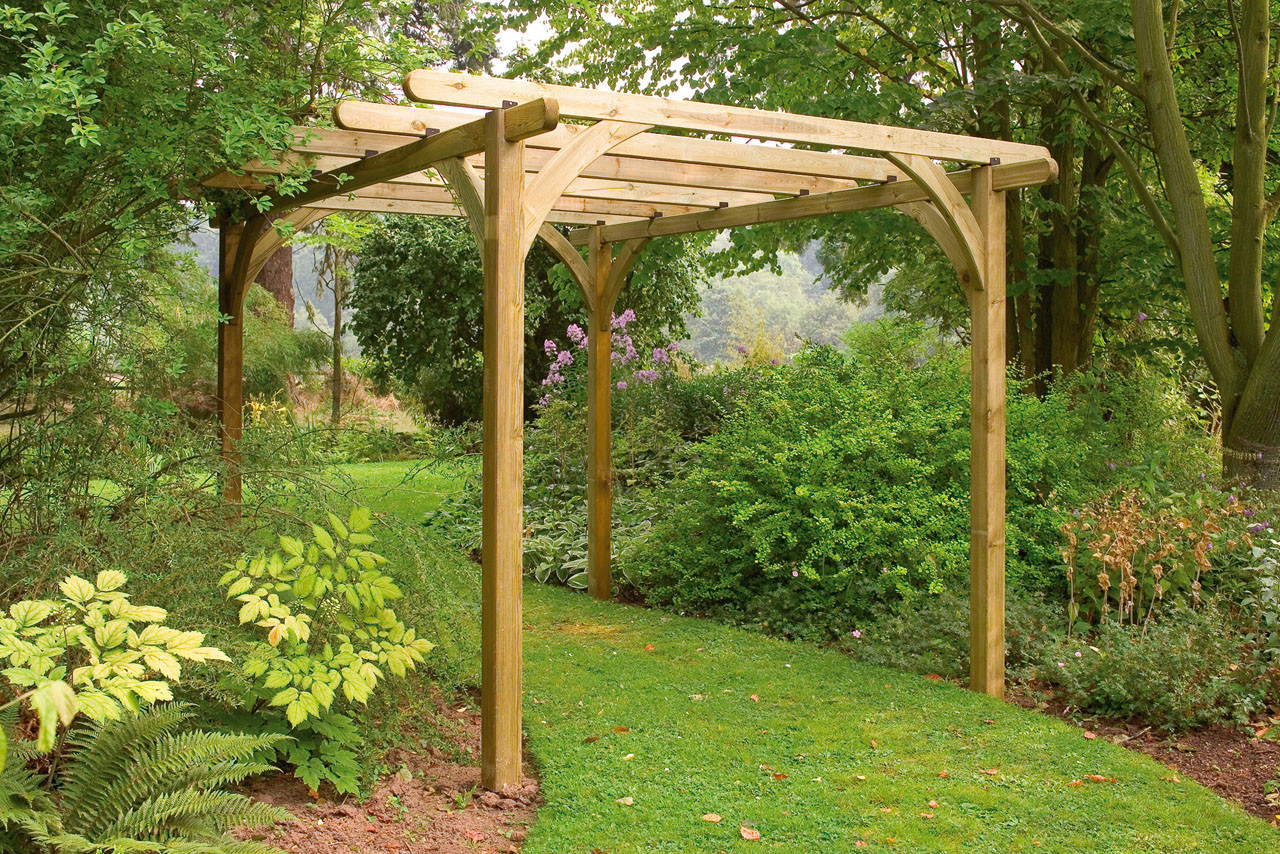 Photograph of Forest Garden Natural Timber Ultima Pergola - 2.4 x 2.4m (2400 x 2400 x 2495mm)