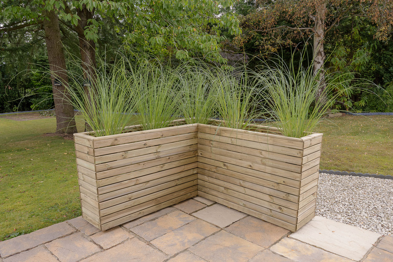 Photograph of Forest Garden Linear Corner Planter 160cm 288mm x 828mm x 1600mm