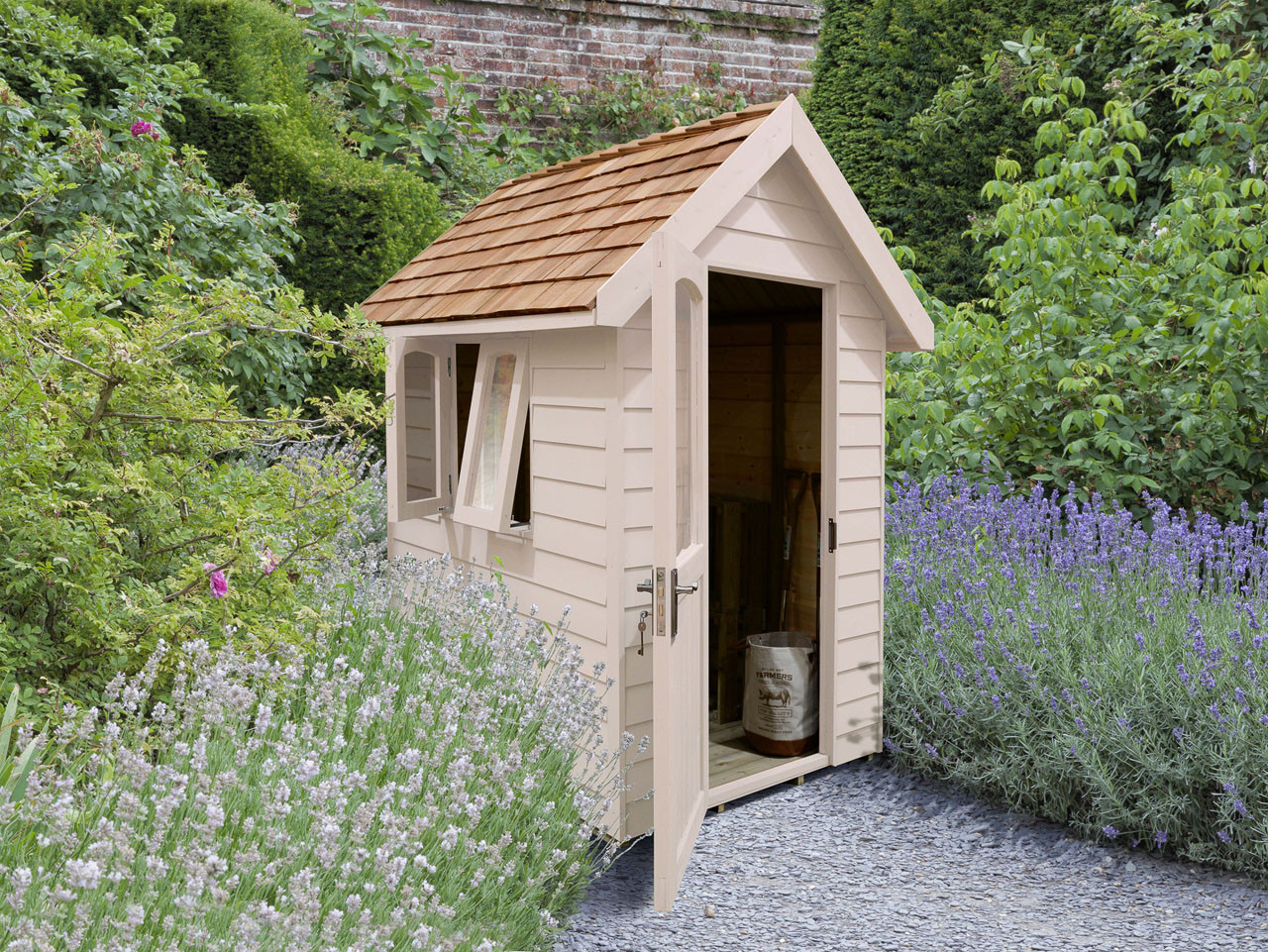 Photograph of Forest Garden Retreat Shed 6ft x 4ft in Painted Natural Cream (Installed)