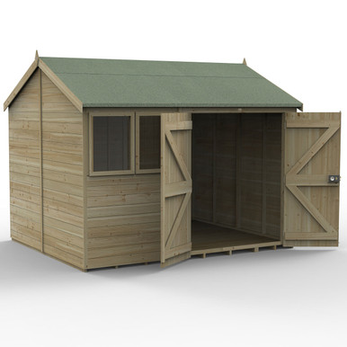 Further photograph of Forest Garden Timberdale 10ft x 8ft Reverse Shed with Double Door