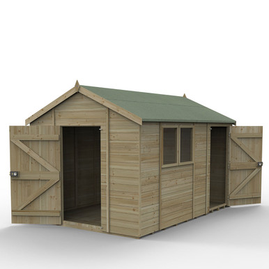 Forest Garden Timberdale 12ft x 8ft Apex Shed Combo (Installed)