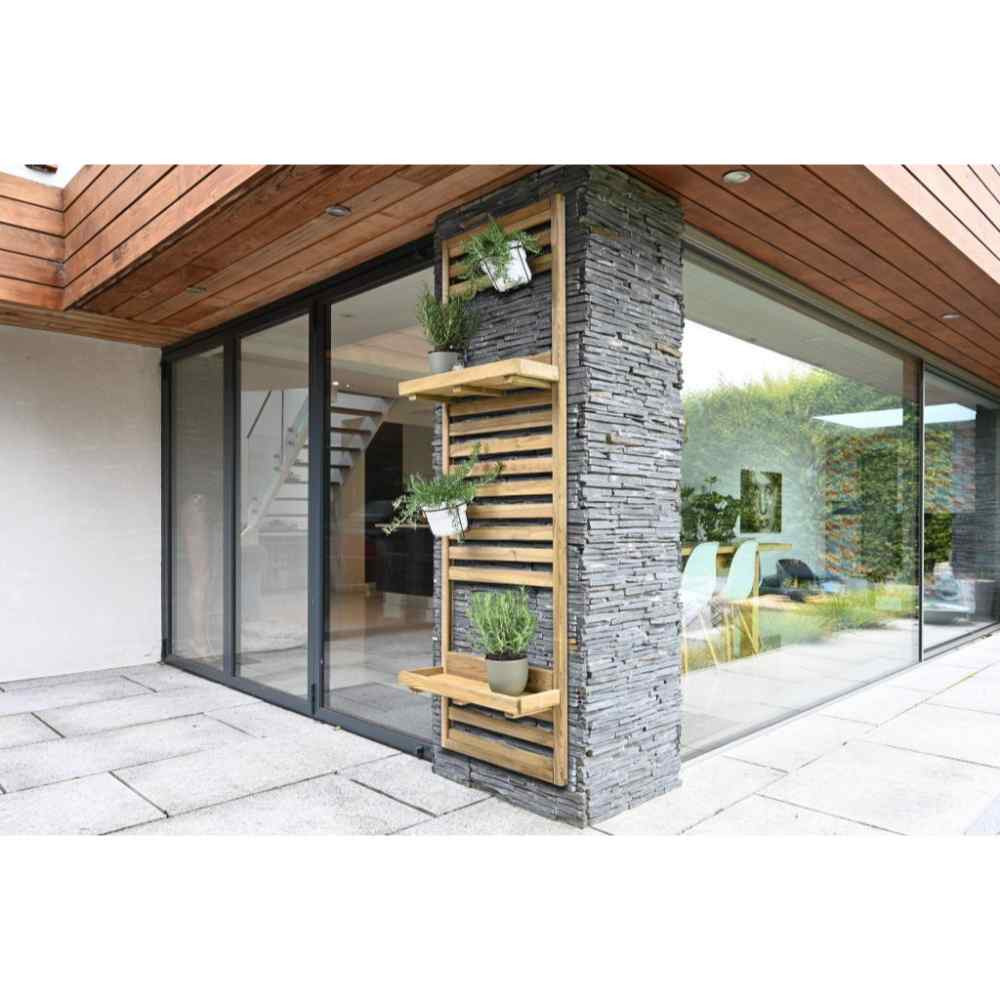 Photograph of Forest Garden Slatted Wall Planter with 2 Shelf 76mm x 1800mm x 600mm