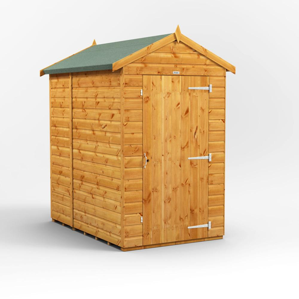 Photograph of 6x4 Power Apex Shiplap Dip Treated Windowless Shed