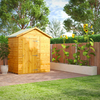 Further photograph of 4x6 Power Apex Shiplap Dip Treated Windowless Shed