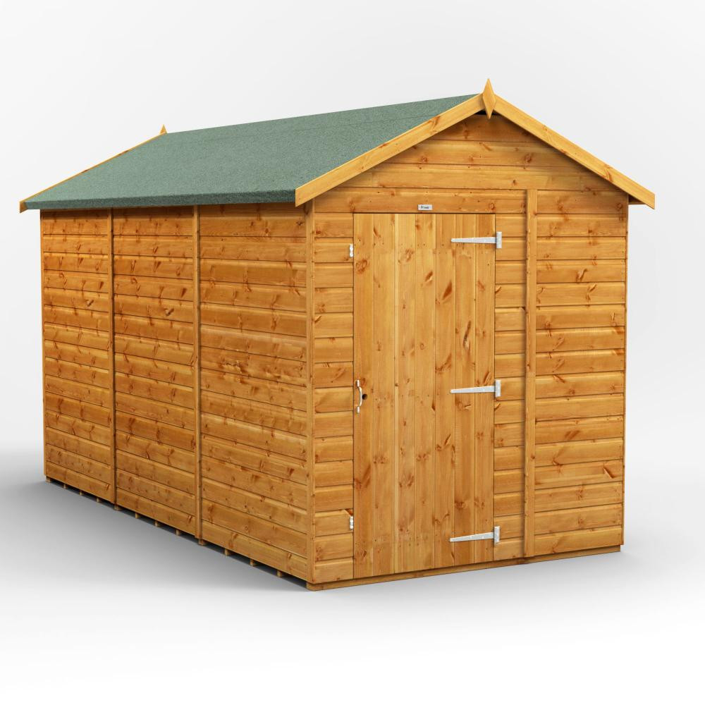 Photograph of 12x6 Power Apex Shiplap Dip Treated Windowless Shed