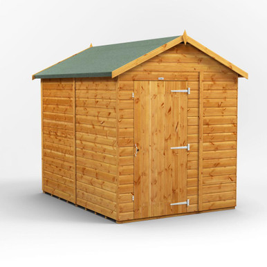 Further photograph of 8x6 Power Apex Shiplap Dip Treated Windowless Shed