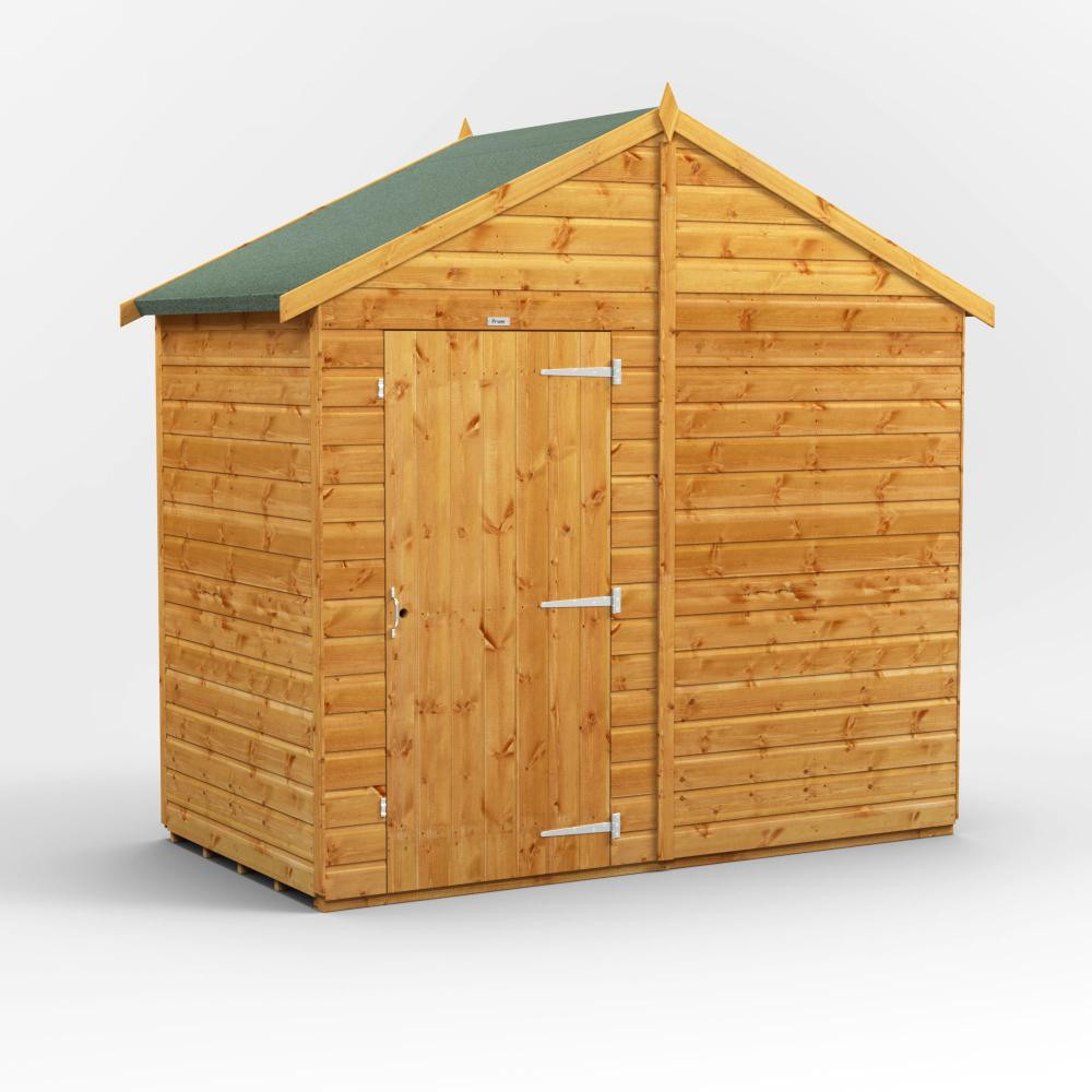 Photograph of 4x8 Power Apex Shiplap Dip Treated Windowless Shed