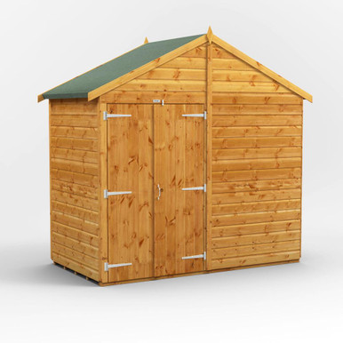 4x8 Power Double Door Apex Shiplap Dip Treated Windowless Shed