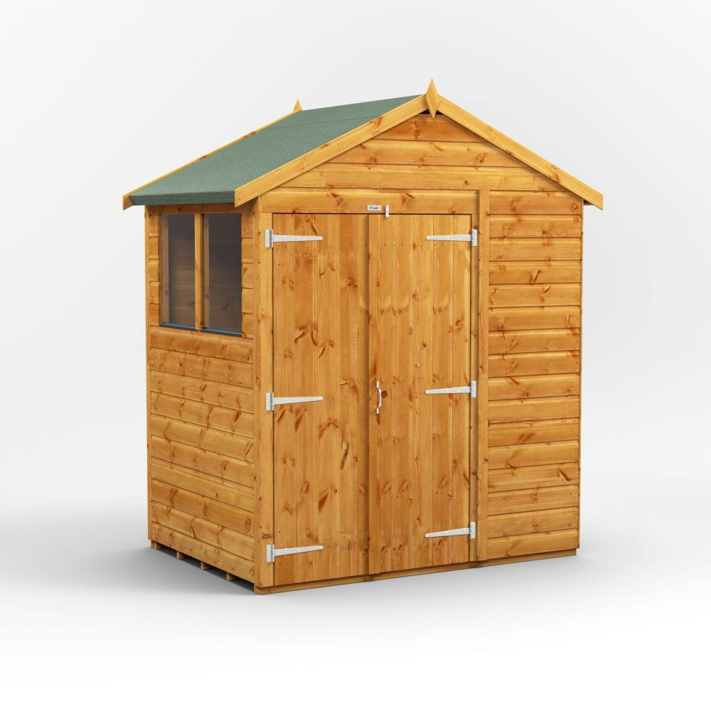 Photograph of 4x6 Power Double Door Apex Shiplap Dip Treated Shed