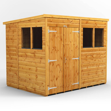 8x6 Power Double Door Pent Shiplap Dip Treated Shed