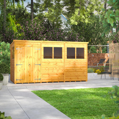 Further photograph of 12x6 Power Double Door Pent Shiplap Dip Treated Shed
