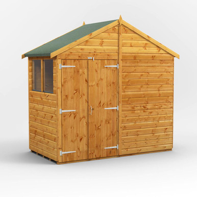 Further photograph of 4x8 Power Double Door Apex Shiplap Dip Treated Shed