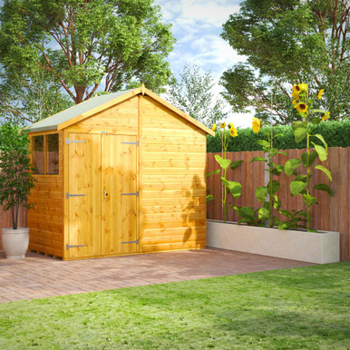 Further photograph of 4x8 Power Double Door Apex Shiplap Dip Treated Shed