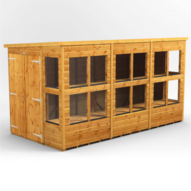 12x6 Power Double Door Pent Shiplap Dip Treated Potting Shed product image