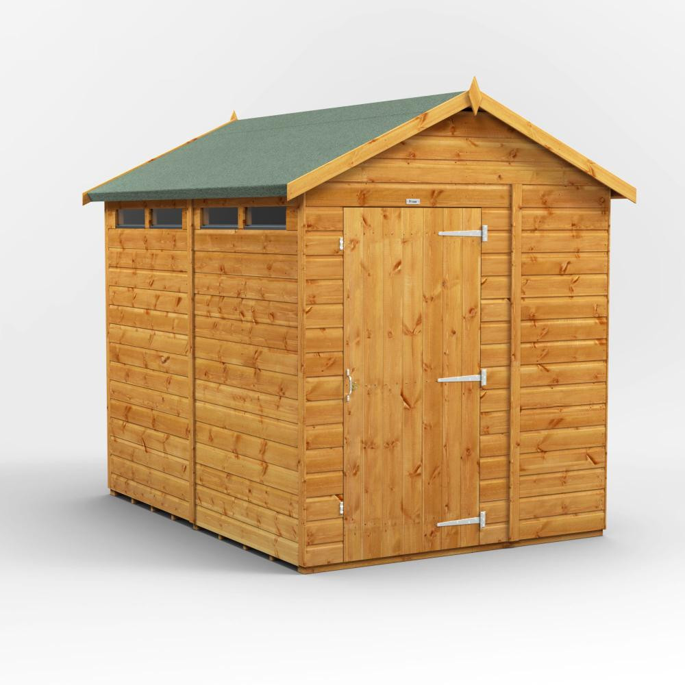 Photograph of 8x6 Power Apex Shiplap Dip Treated Security Shed