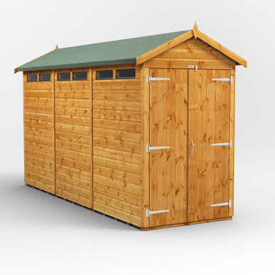 12x4 Power Double Door Apex Shiplap Dip Treated Security Shed product image
