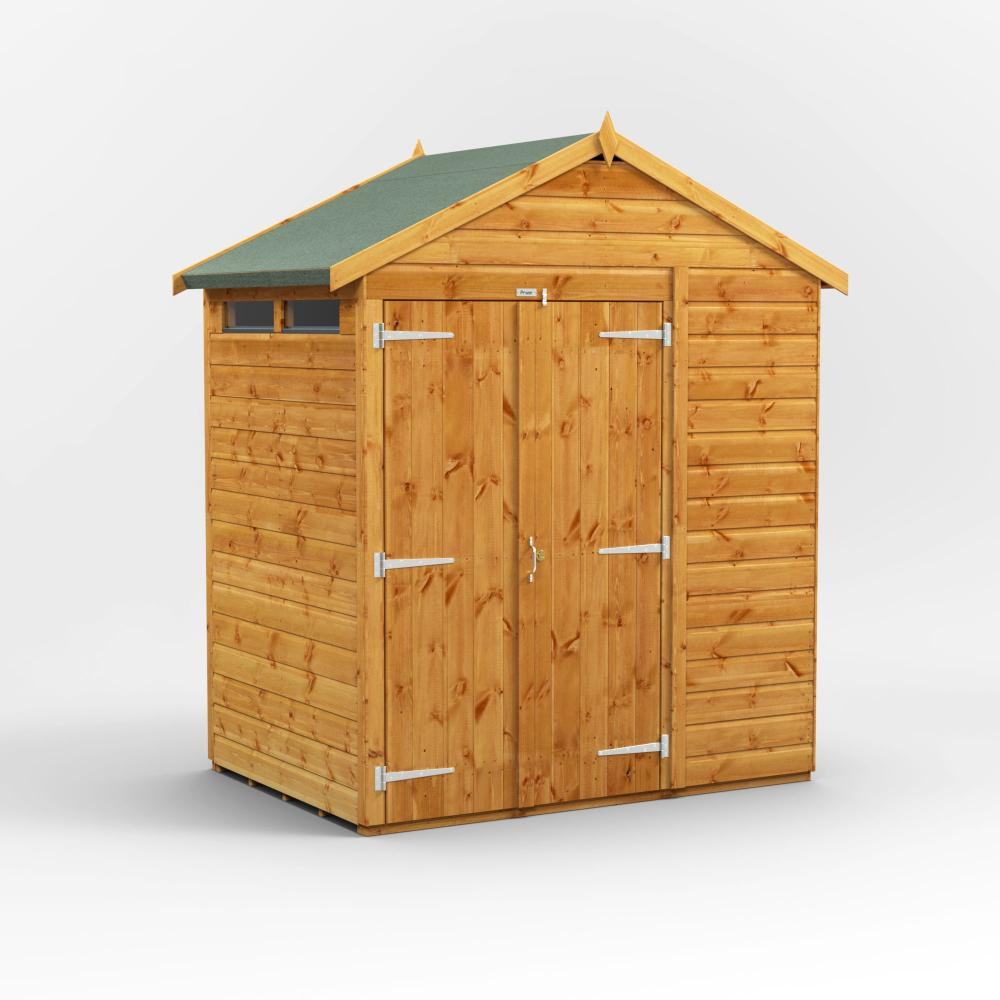 Photograph of 4x6 Power Double Door Apex Shiplap Dip Treated Security Shed