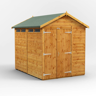 8x6 Power Double Door Apex Shiplap Dip Treated Security Shed