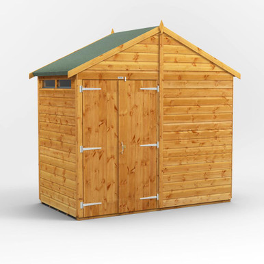 4x8 Power Double Door Apex Shiplap Dip Treated Security Shed