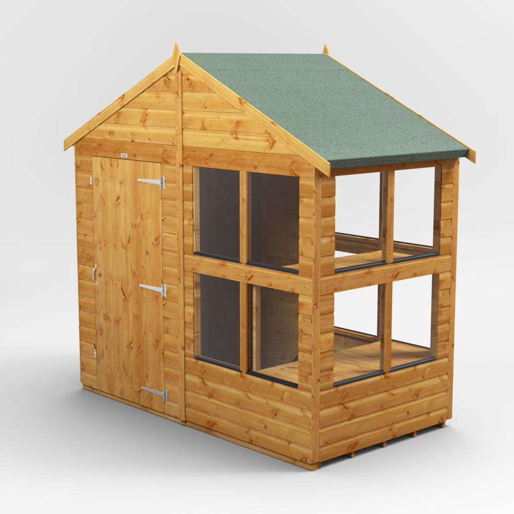 Photograph of 4x8 Power Apex Shiplap Dip Treated Potting Shed