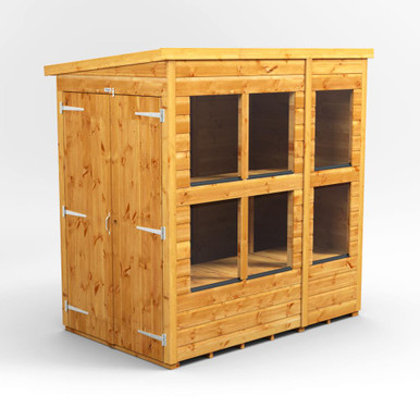 6x4 Power Double Door Pent Shiplap Dip Treated Potting Shed product image
