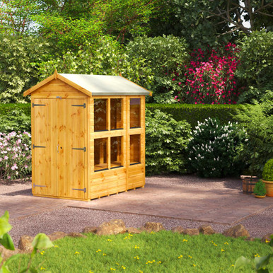 Further photograph of 6x4 Power Double Door Apex Shiplap Dip Treated Potting Shed