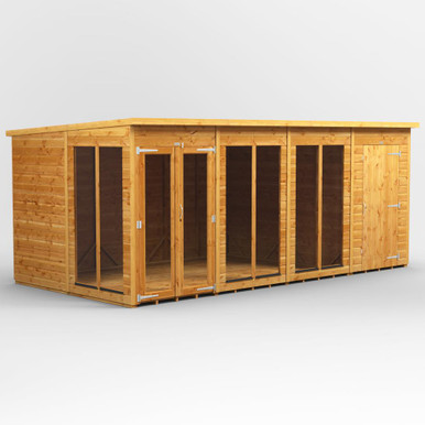 16x8 Power Pent with 4 Side Store Combi 8 x Windows Golden Brown with 4 Side Store product image
