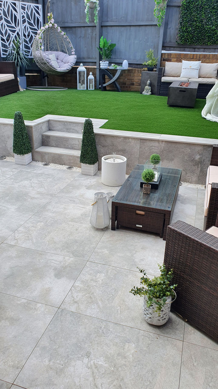 Photograph of Burlington Porcelain Paving 600mm x 900mm x 20mm - Silver