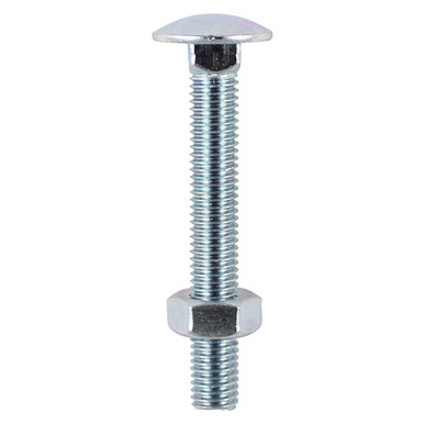 Carriage Bolts & Hex Nuts Zinc M10 x 130mm