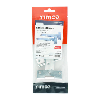 TIMCO Carbon Steel Tee Hinge, Zinc Plated, 100 x 1.5 mm;72 mm x 20 mm product image