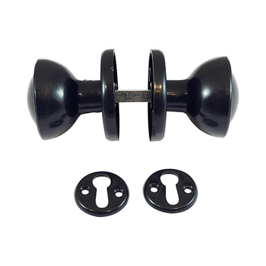 Plastic Rim / Mortice Knob Set - Black product image