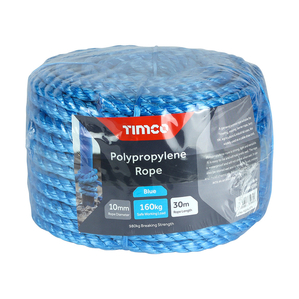 Photograph of Polypropylene Rope - Blue - Coil - 10mm