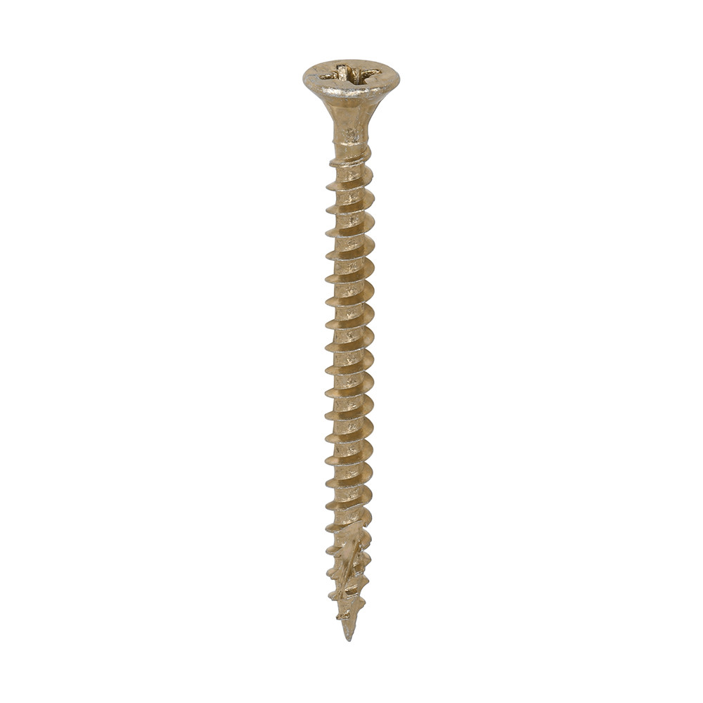 Photograph of C2 Strong-Fix Multi-Purpose Premium Screws - PZ - Double Countersunk - Yellow - 4.0 X 50 - Tub 800