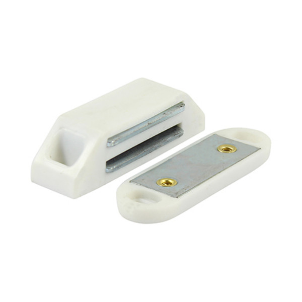 Photograph of TIMCO Magnetic Catch, White, 58 x 22 x 16mm, 0.08kg, 2 Pieces