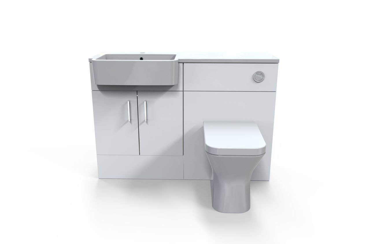 Photograph of FITTED FURNITURE 1200MM S/D SCT & BTW WC UNIT L/H WHITE