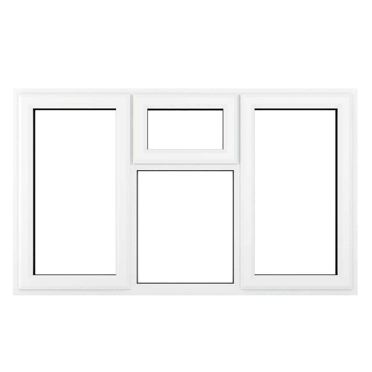 Photograph of Crystal Triple Glazed Window White LH & RH Top 1770mm x 1190mm Clear