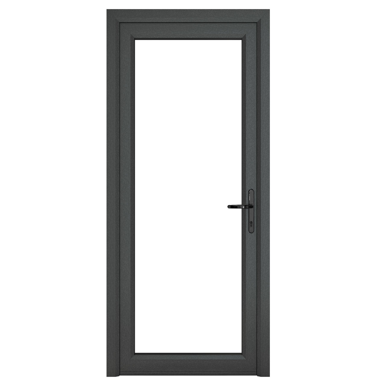 Photograph of Crystal Triple Glazed Door Single Door Full Glass Left Hand Grey External White Internal 840mm x 2090mm Clear