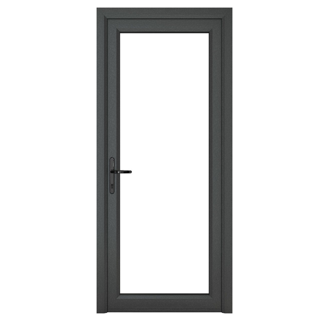 Photograph of Crystal Triple Glazed Door Single Door Full Glass Right Hand Grey External White Internal 840mm x 2090mm Clear